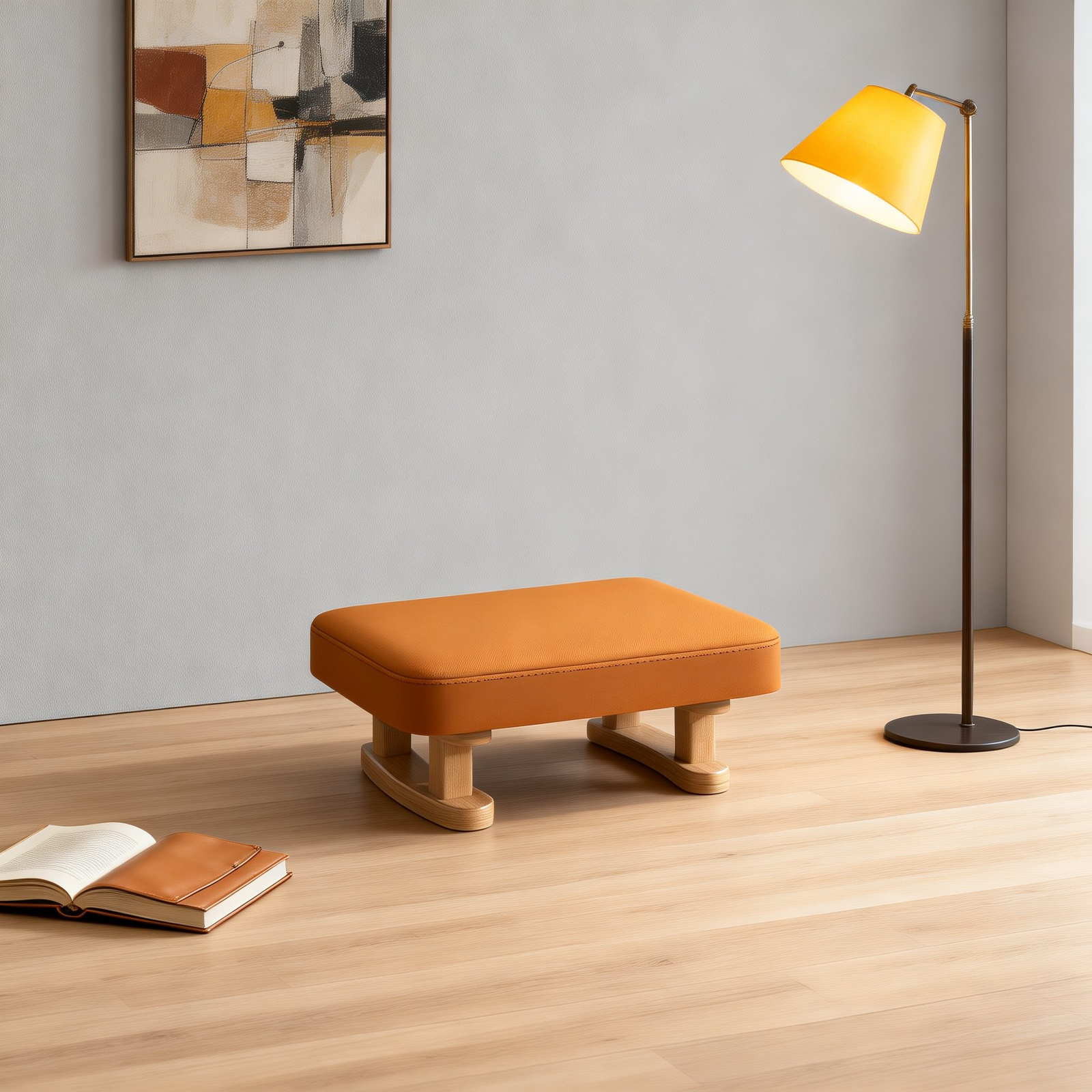 Japanischer Stil Sofa Weich gepolsterter Hocker für Zuhause, Flur niedriger Hocker