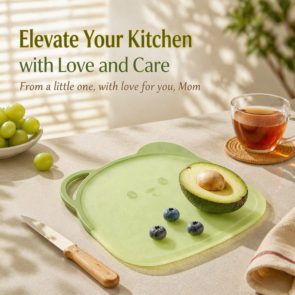 Household kitchen cutting board with antibacterial protection