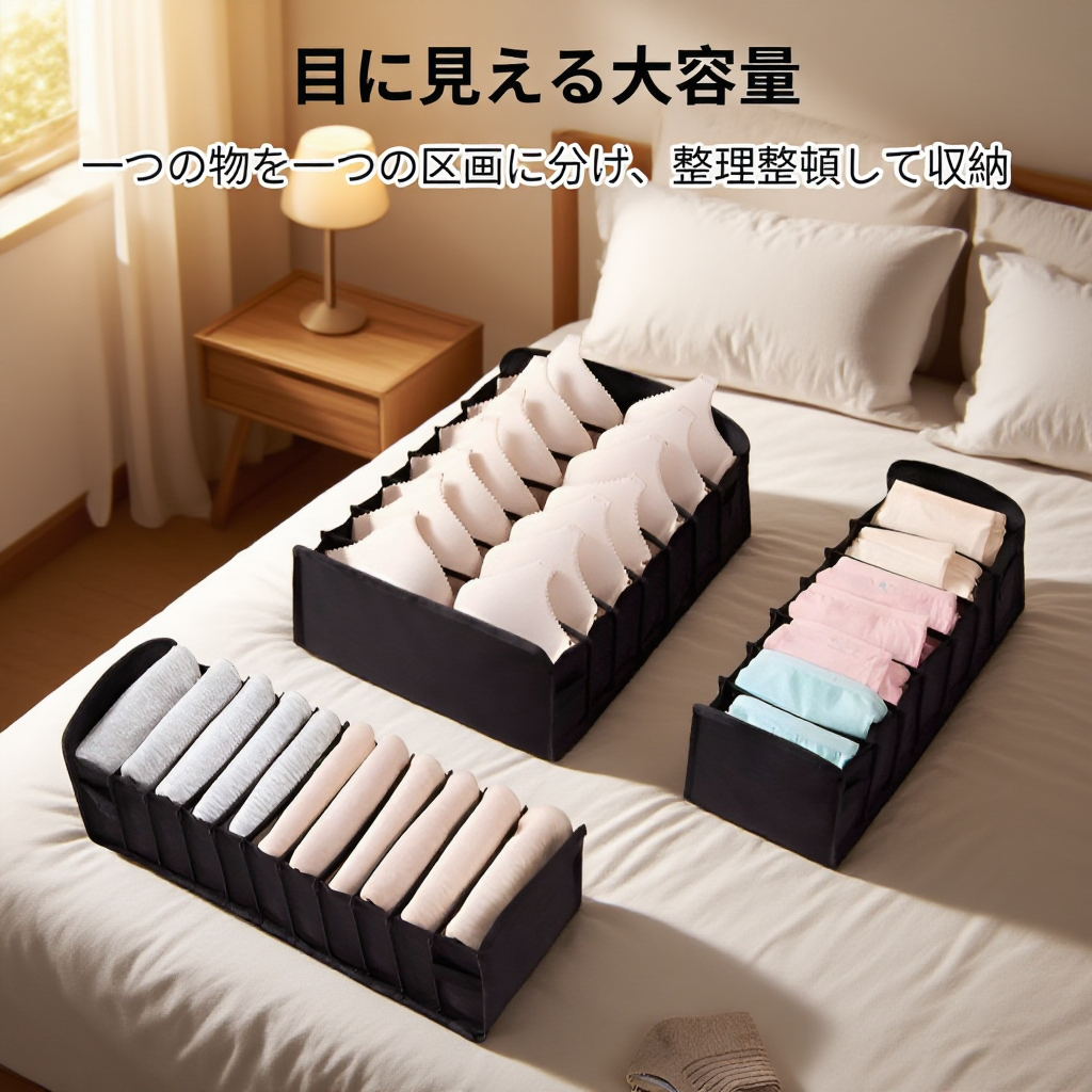 ホーム収納ボックス 引き出し式 布製下着収納ケース
