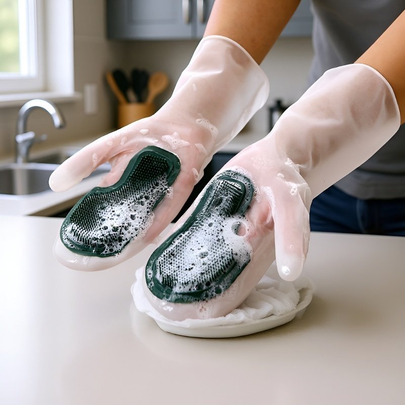 多機能家事手袋 汚れ防止清掃手袋 ラテックス手袋 洗濯・掃除セット キッチン多機能清掃手袋