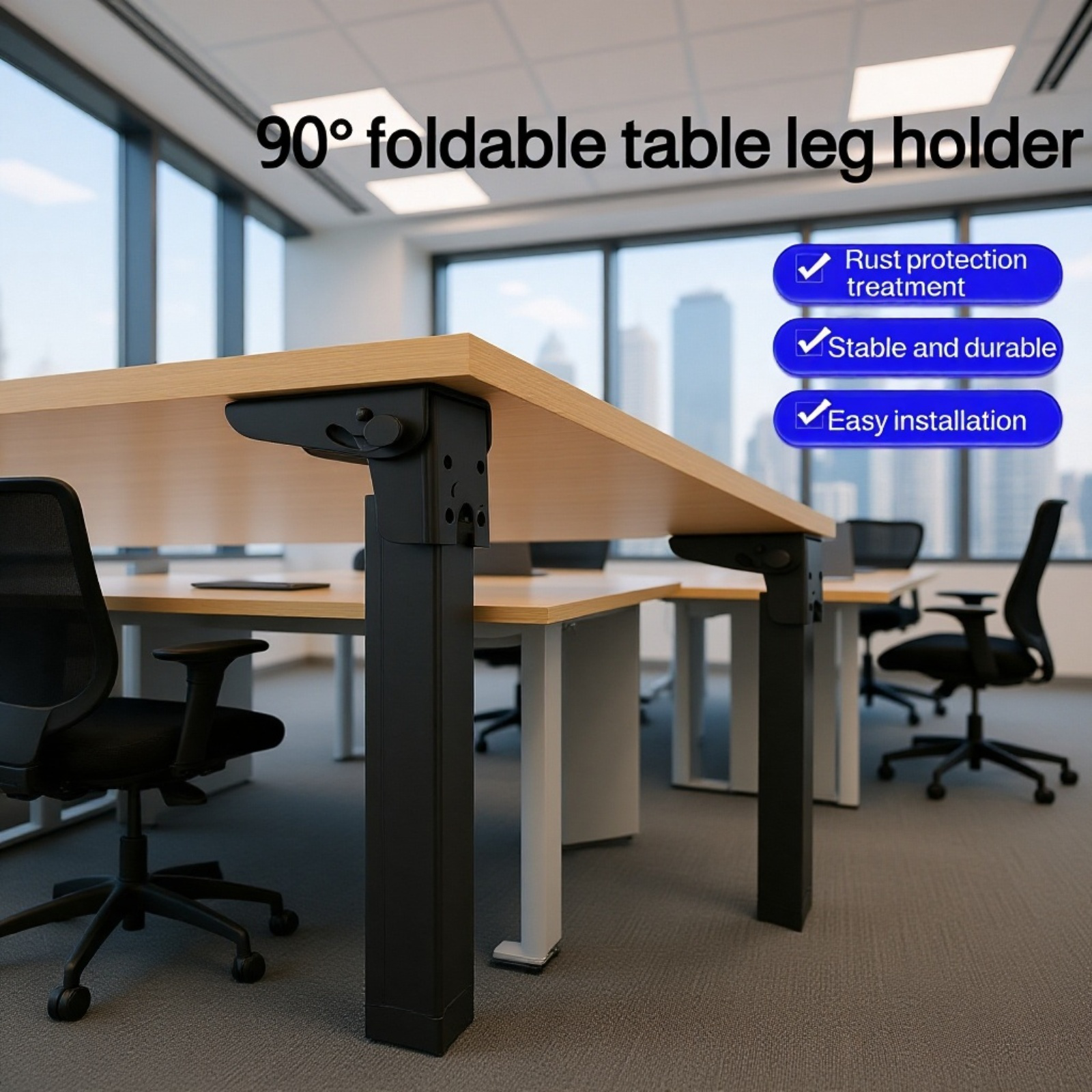 Patas de mesa plegables de 90°, patas de soporte plegables, trípode para mesa de camping, patas de m