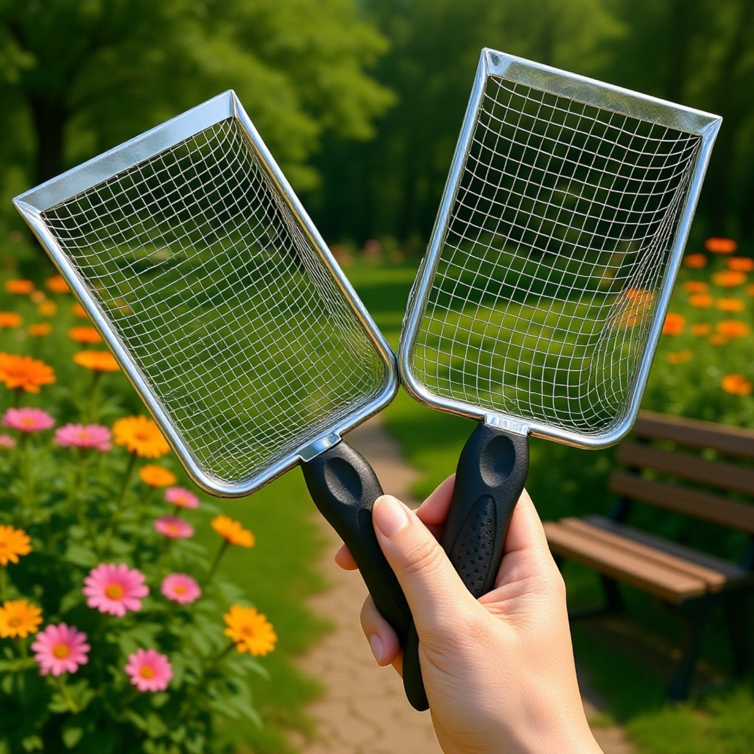  Kerti talajszita fogantyúval