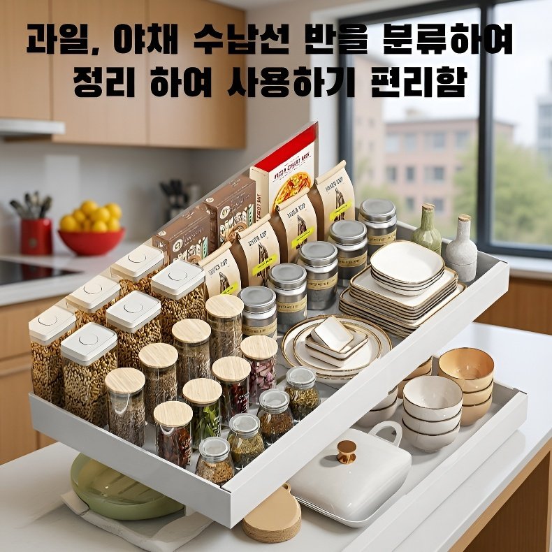 서랍형 펀치프리 수납선반 설치 모습