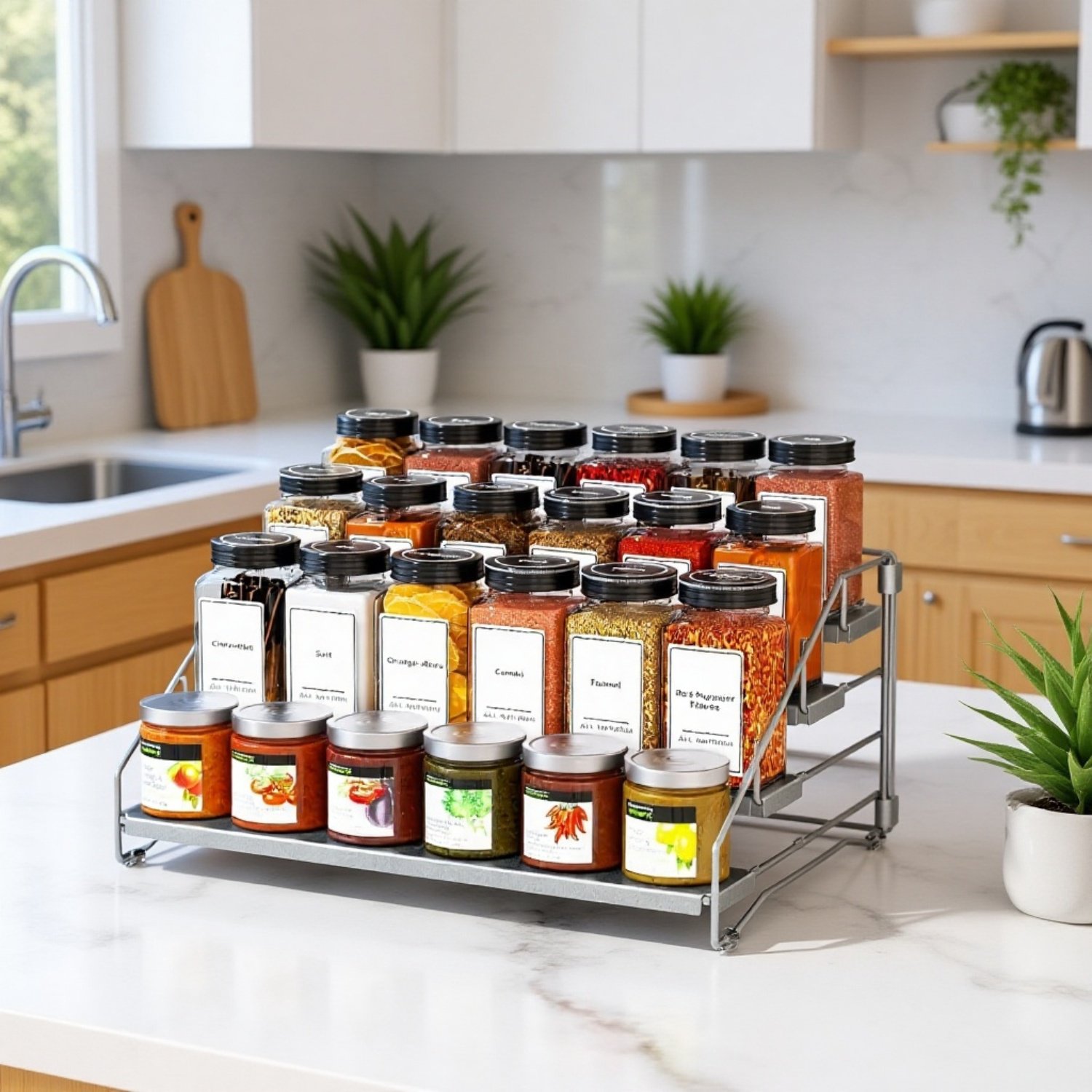 Estante de almacenamiento compacto para cocina