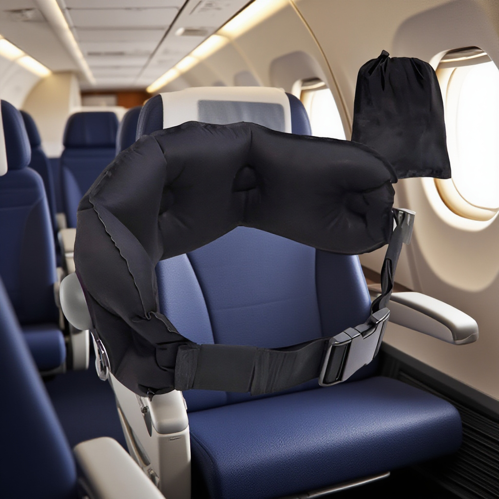 腰椎サポート枕 ベルト式 旅行用 軽量 折りたたみ可能 オフィス・車用