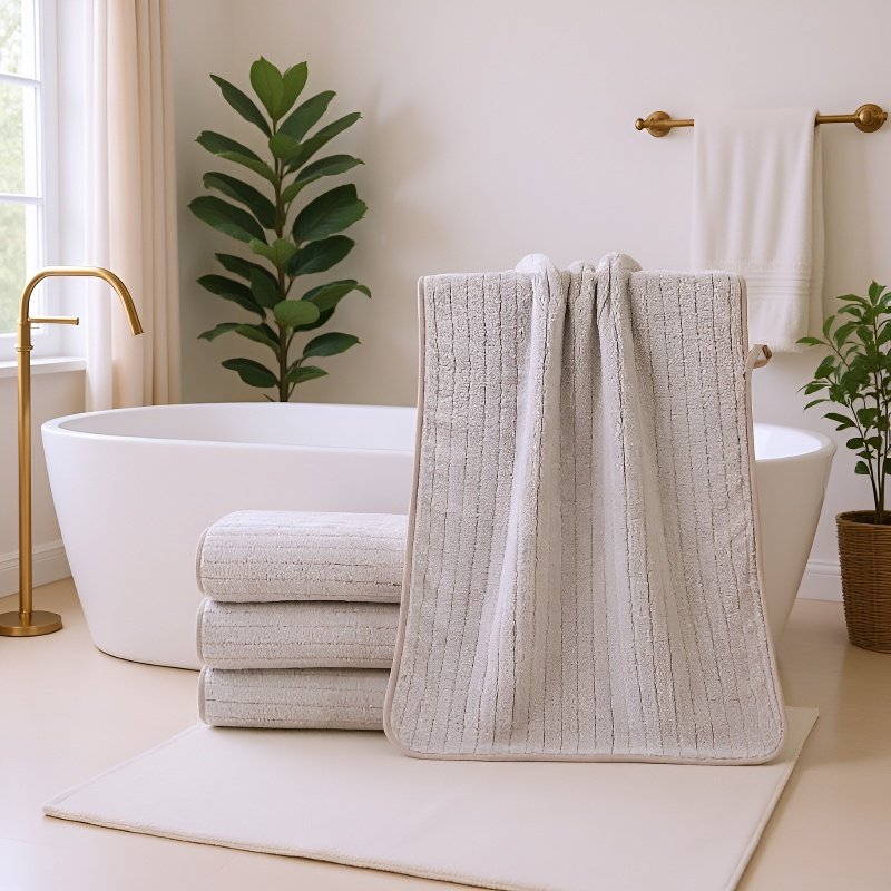 코랄 컬러 슬림 타월