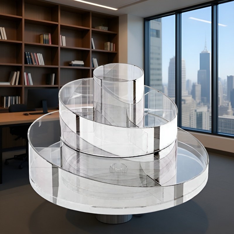 علبة تخزين فرشاة مكياج قابلة للدوران على الطاولة