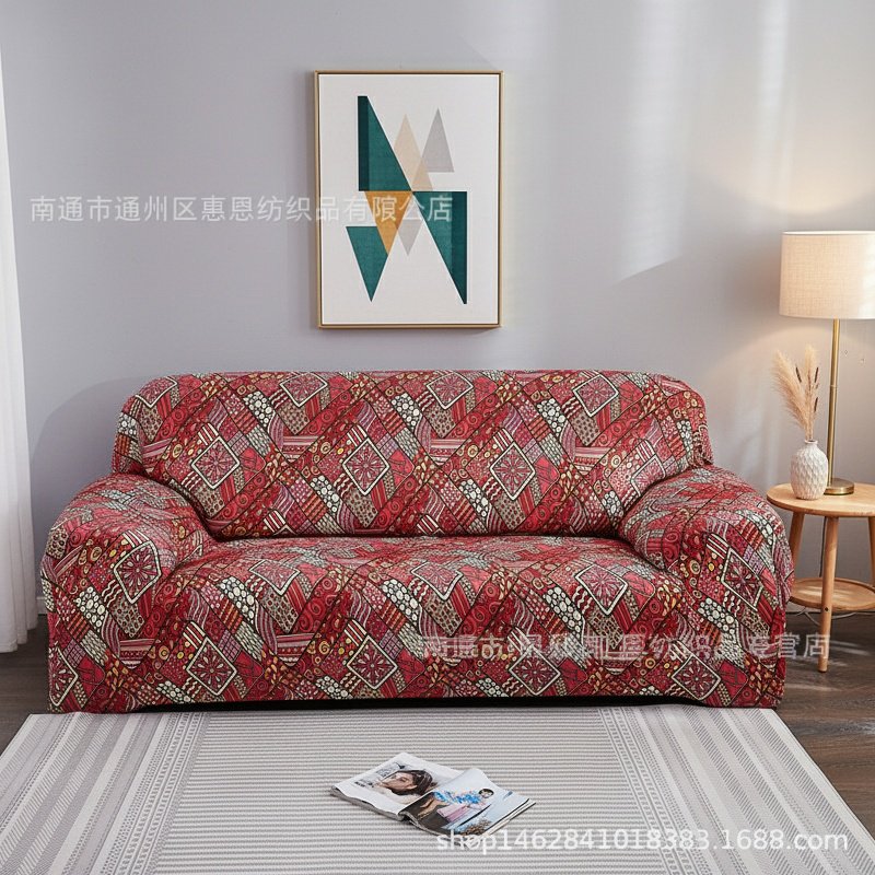 Bohemian Style Stretch Full Cover Sofa Slipcover, Perfect Fit Full Coverage Fabric