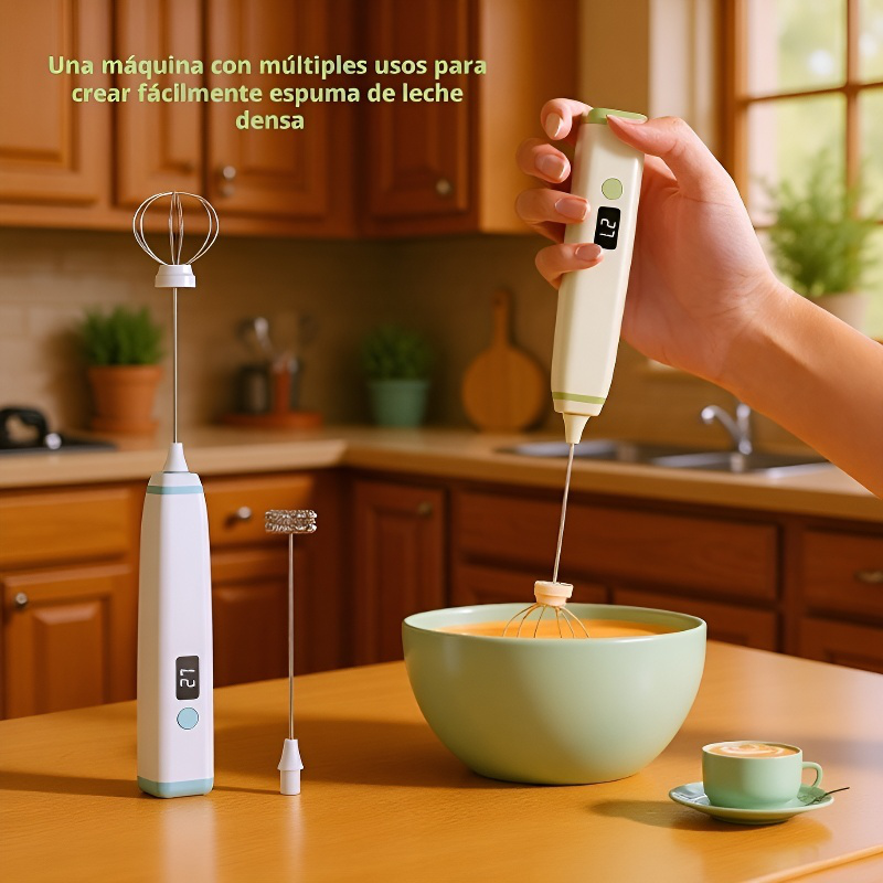 Espumador de leche eléctrico portátil para café, batidor de mano inalámbrico