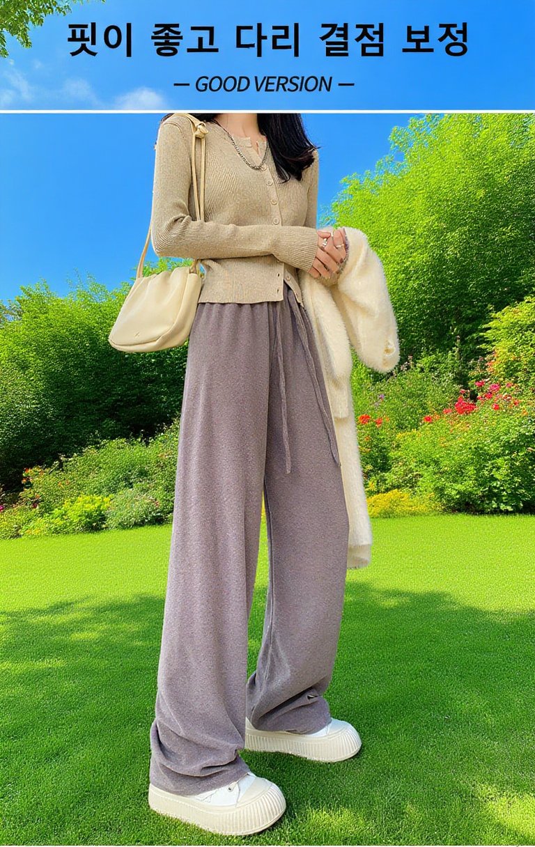 여성 데일리룩 소프트 타월 팬츠