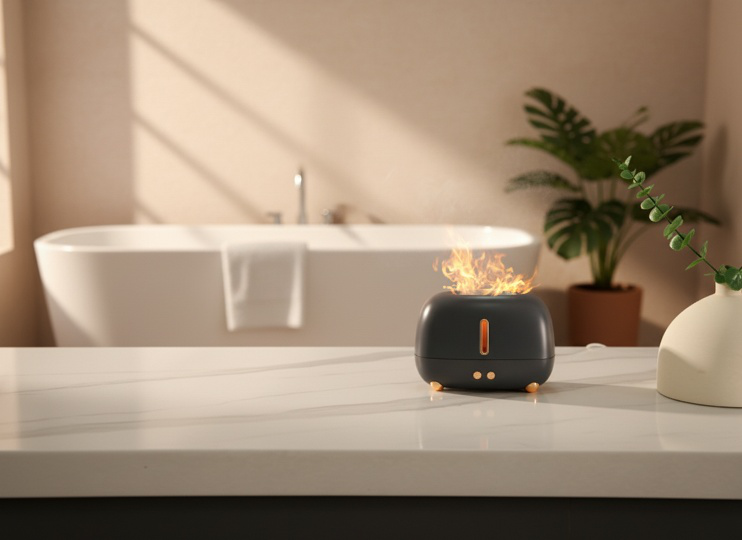 Humidificateur à flamme colorée pour décoration intérieure