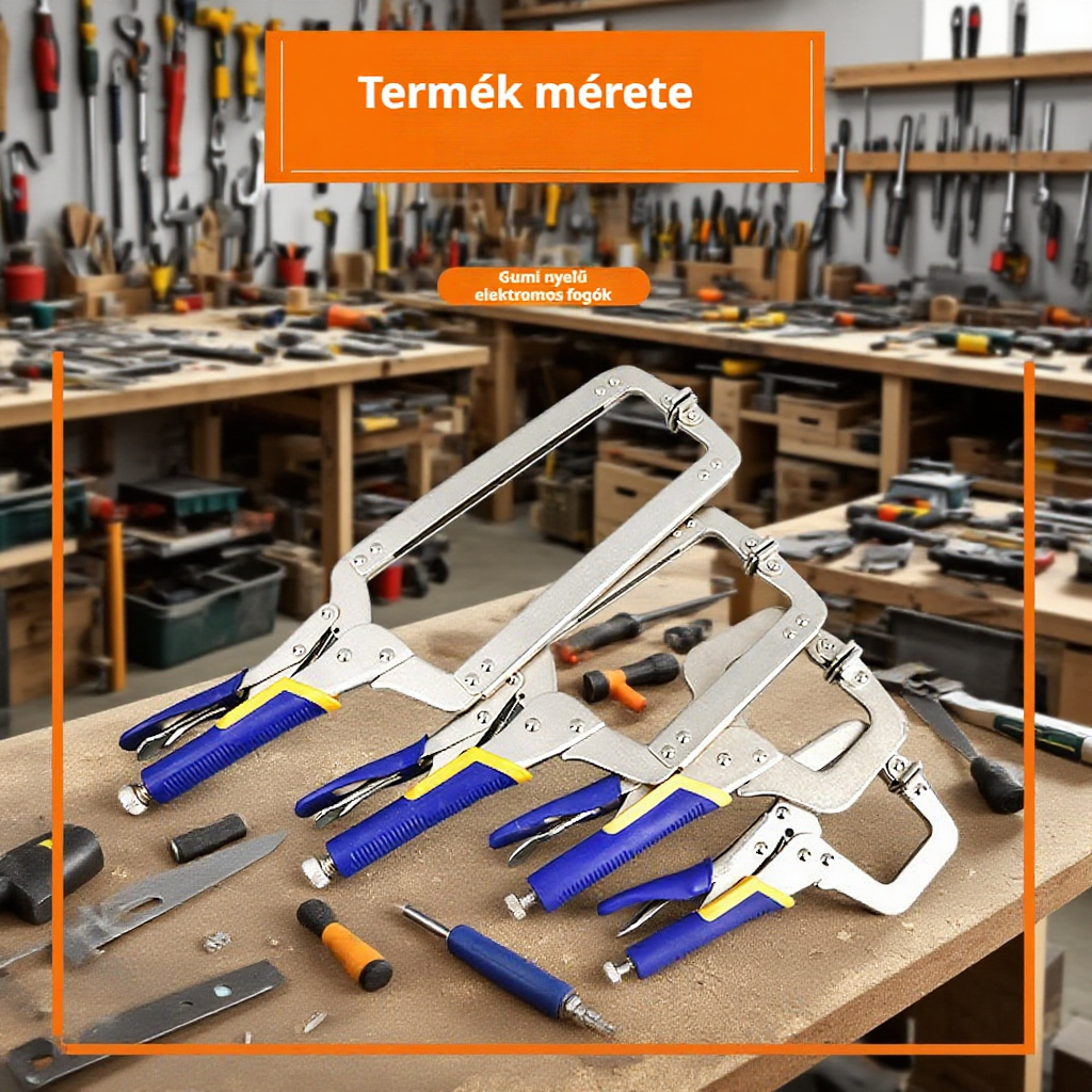 Széles szájú famegmunkáló fogó nagy nyílással 