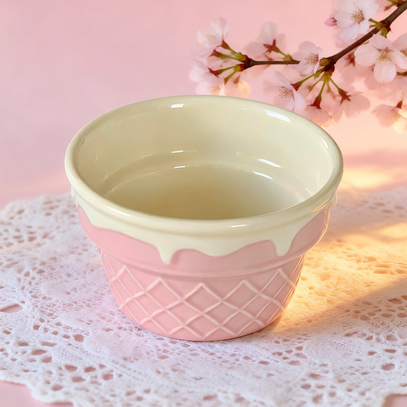 Juego de vajilla de cerámica con diseño de helado lindo