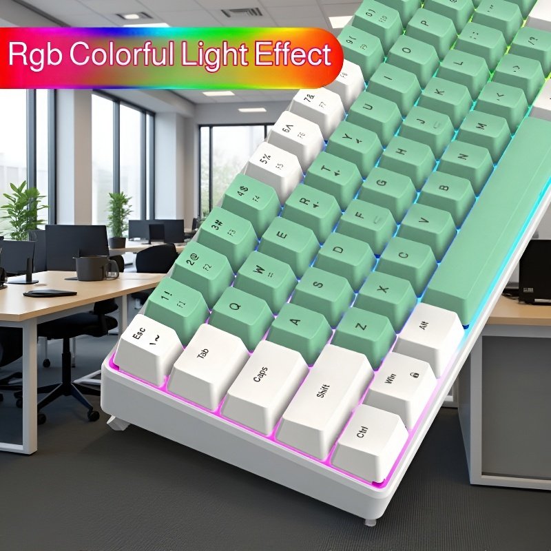 68-Key Dual-Color Wired Keyboard