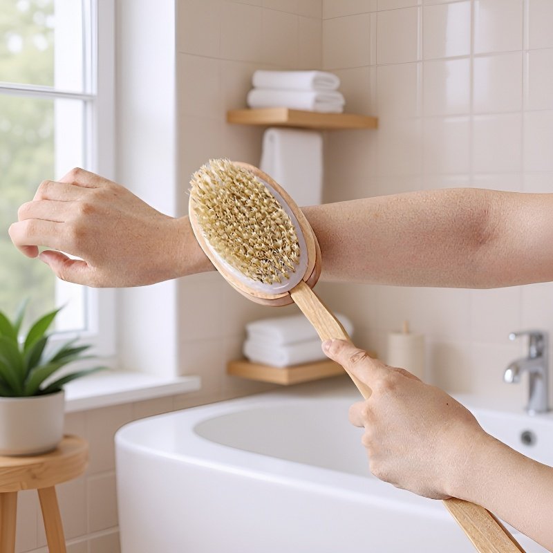 돼지갈기양면욕솔 목욕솔 긴 손잡이 등 강하게 비벼주기