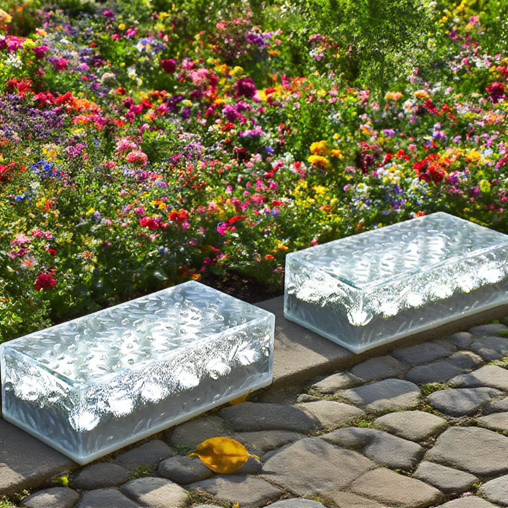 ソーラー長方形アイスブロックライト 庭園装飾灯