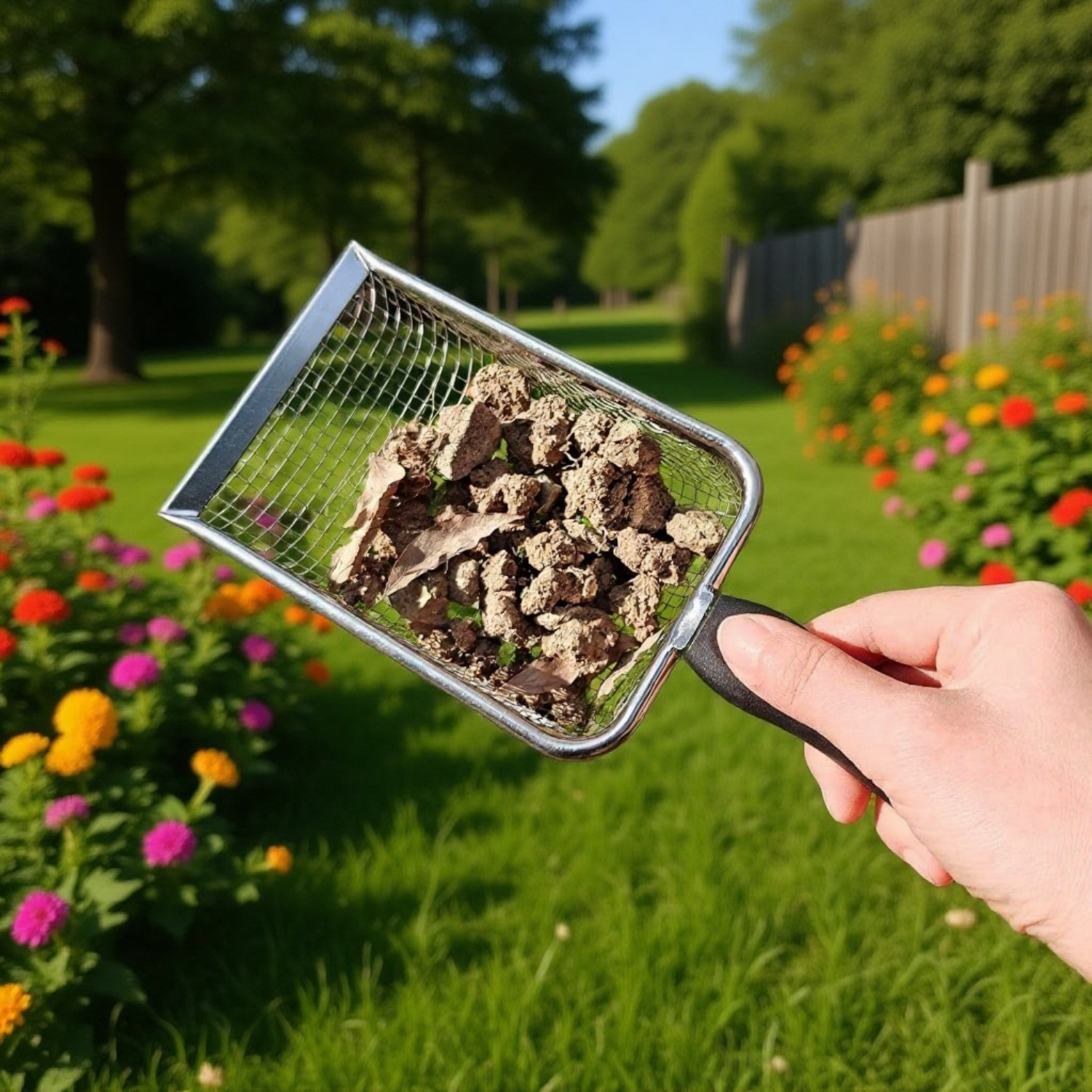  Kerti talajszita fogantyúval