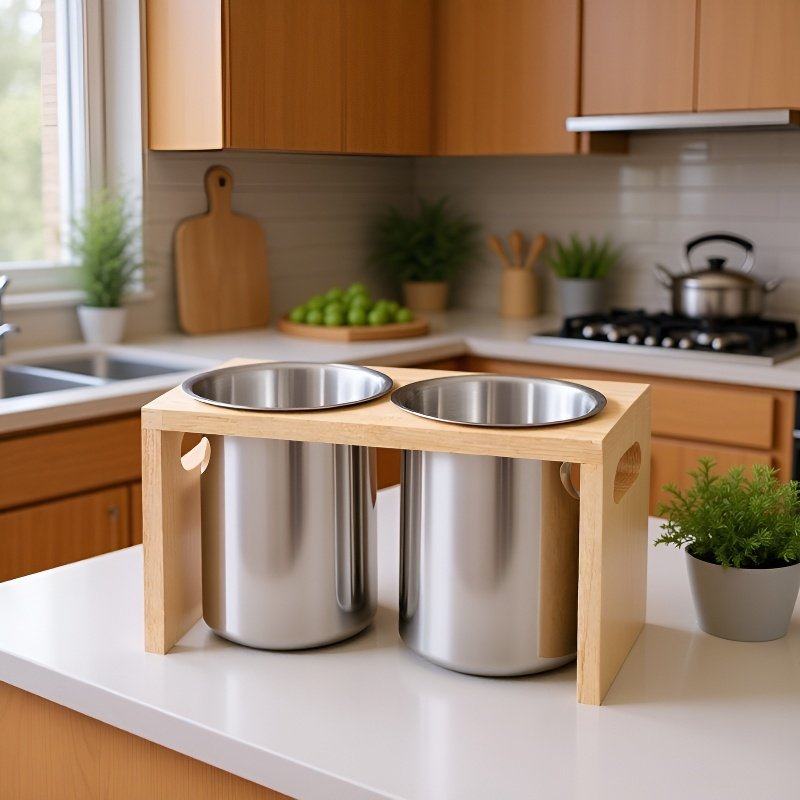 나무 젓가락 꽂이 세트 보관 용기