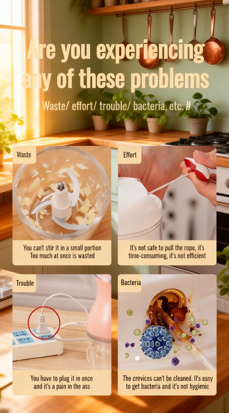 Easy-clean garlic masher for home and travel use