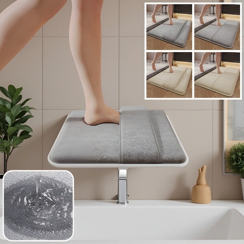  두꺼운 메모리폼 발등 닦을 수 있는 흡수 방지 미끄럼 방지 발매트
