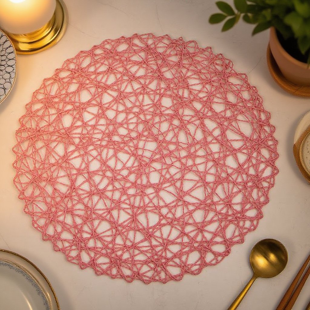 원형 단열 쿠션을 수작업으로 짜다