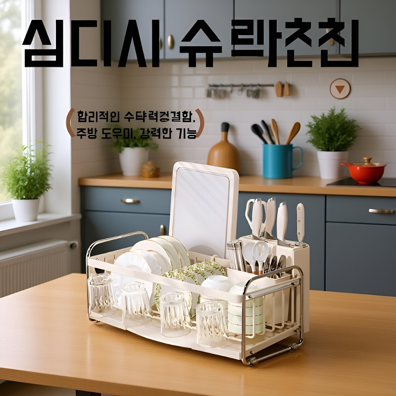 다용도 가정용 식기 건조대 및 정리대
