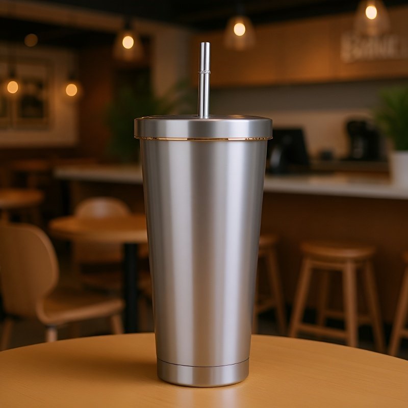 كوب ماء مزدوج الطبقة من الفولاذ المقاوم للصدأ