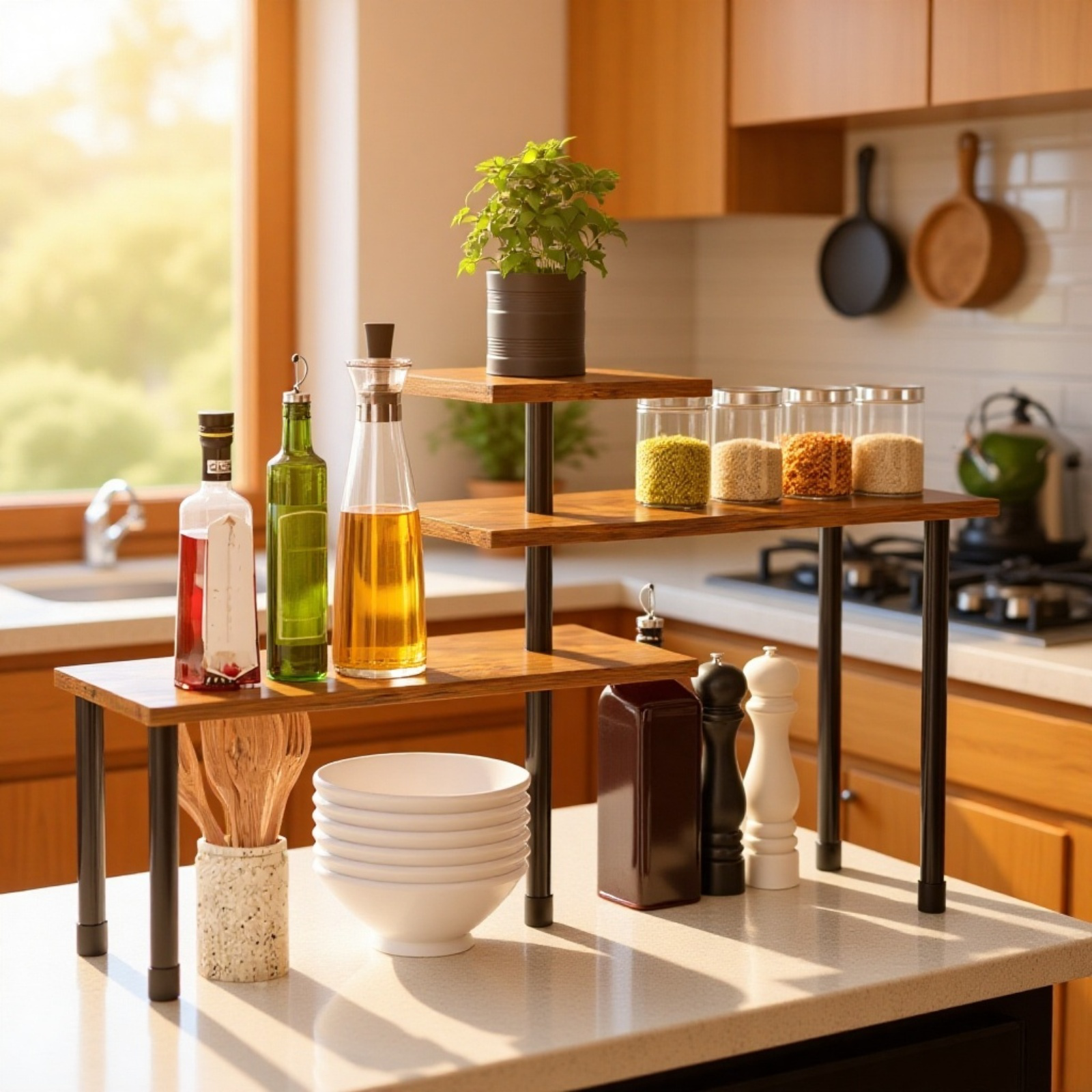 Estante multifuncional de esquina para cocina, organizador de esquina para baño