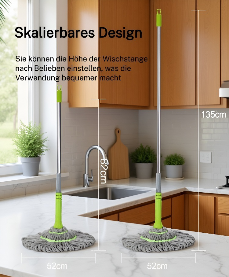 Ergonomischer Griff des Mikrofaser Drehmopps