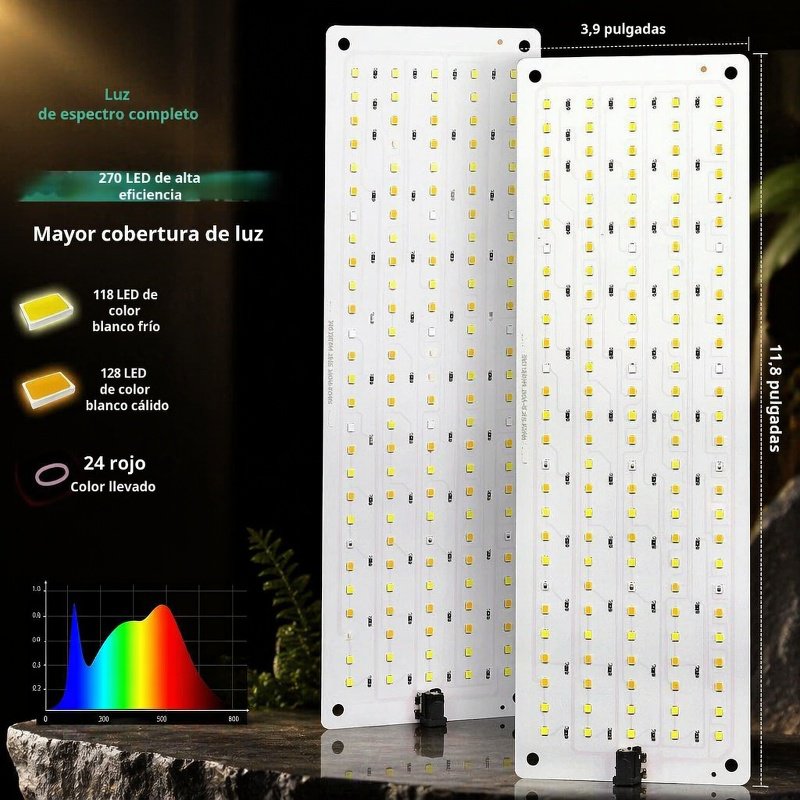 Panel de luz LED para plantas, lámpara de crecimiento y germinación