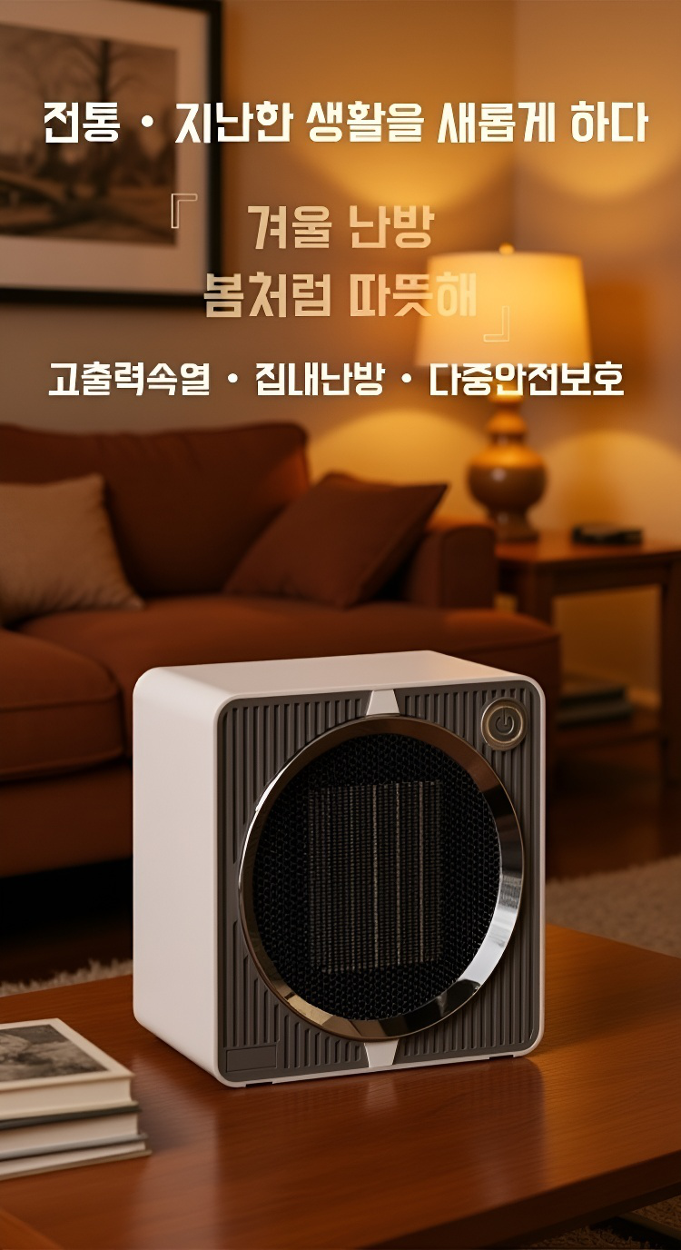 가정용 휴대용 세라믹 히터 전면 이미지