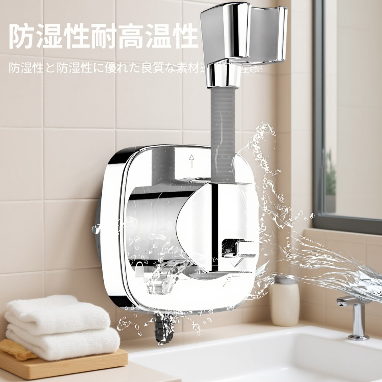 吸盤式シャワーブラケット