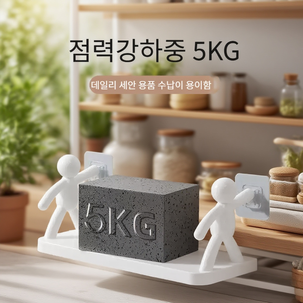 벽에 구멍 없이 설치하는 강력한 가정용 선반