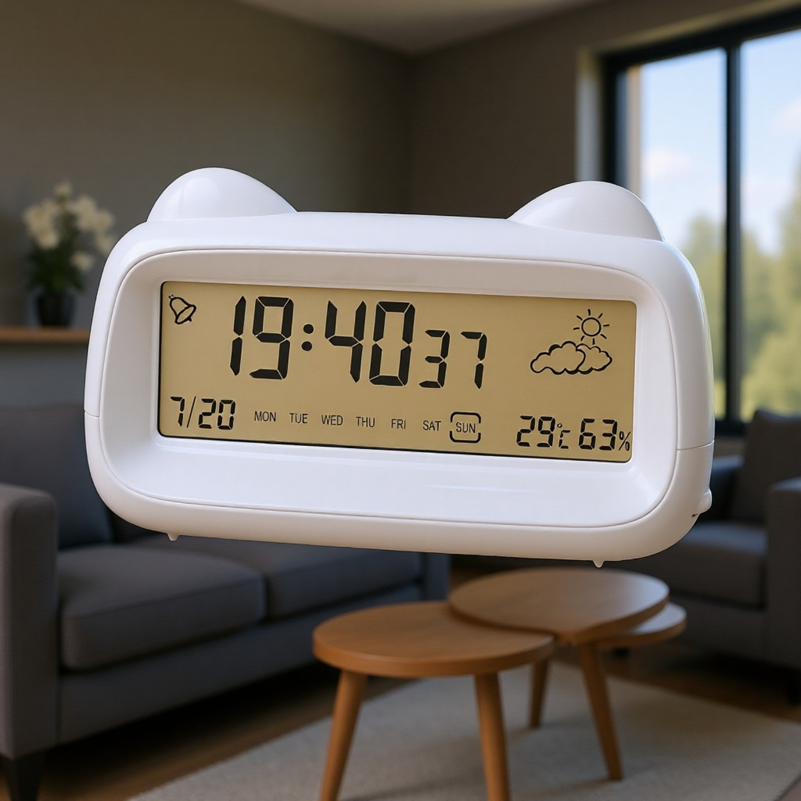 Cat Alarm Clock Multifunctional Cute Children's Alarm Clock Rechargeable Alarm Clock Luminous/Snooze