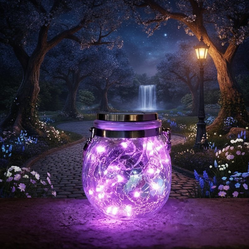 Lámpara decorativa solar en forma de botella para jardín de noche