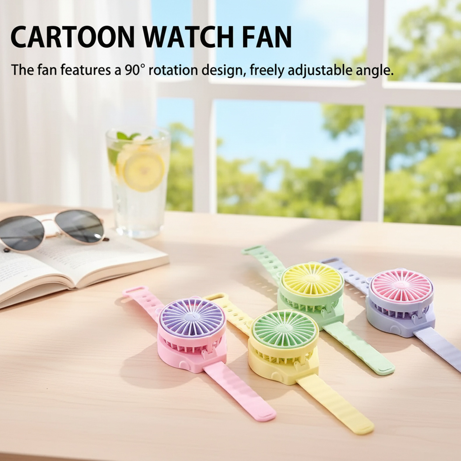 Portable Mini Cartoon Wristwatch Fan