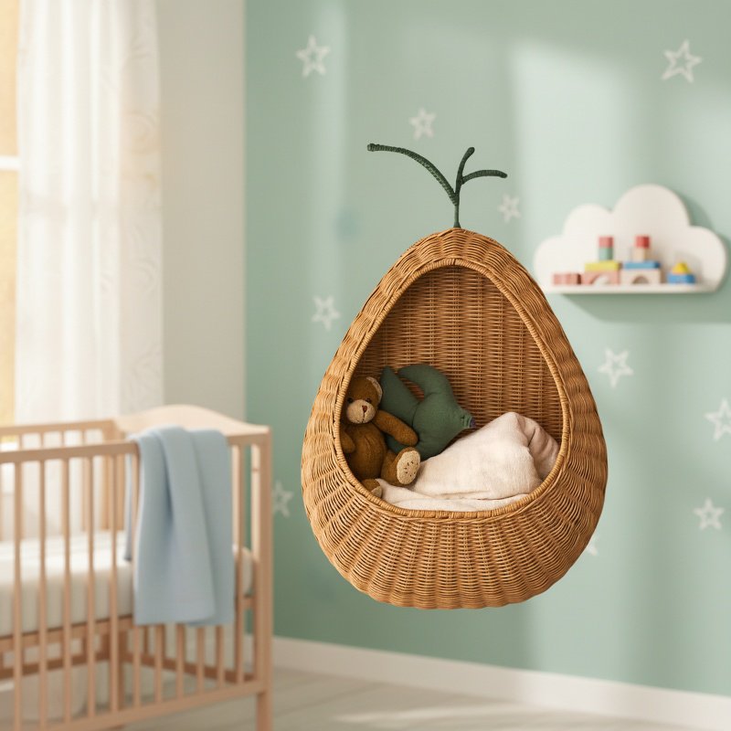 Eco-friendly rattan key holder for modern interiors