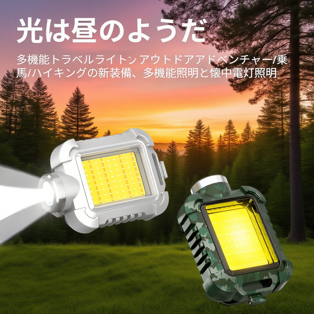 多機能ヘッドバンド サイクリングライト装着イメージ