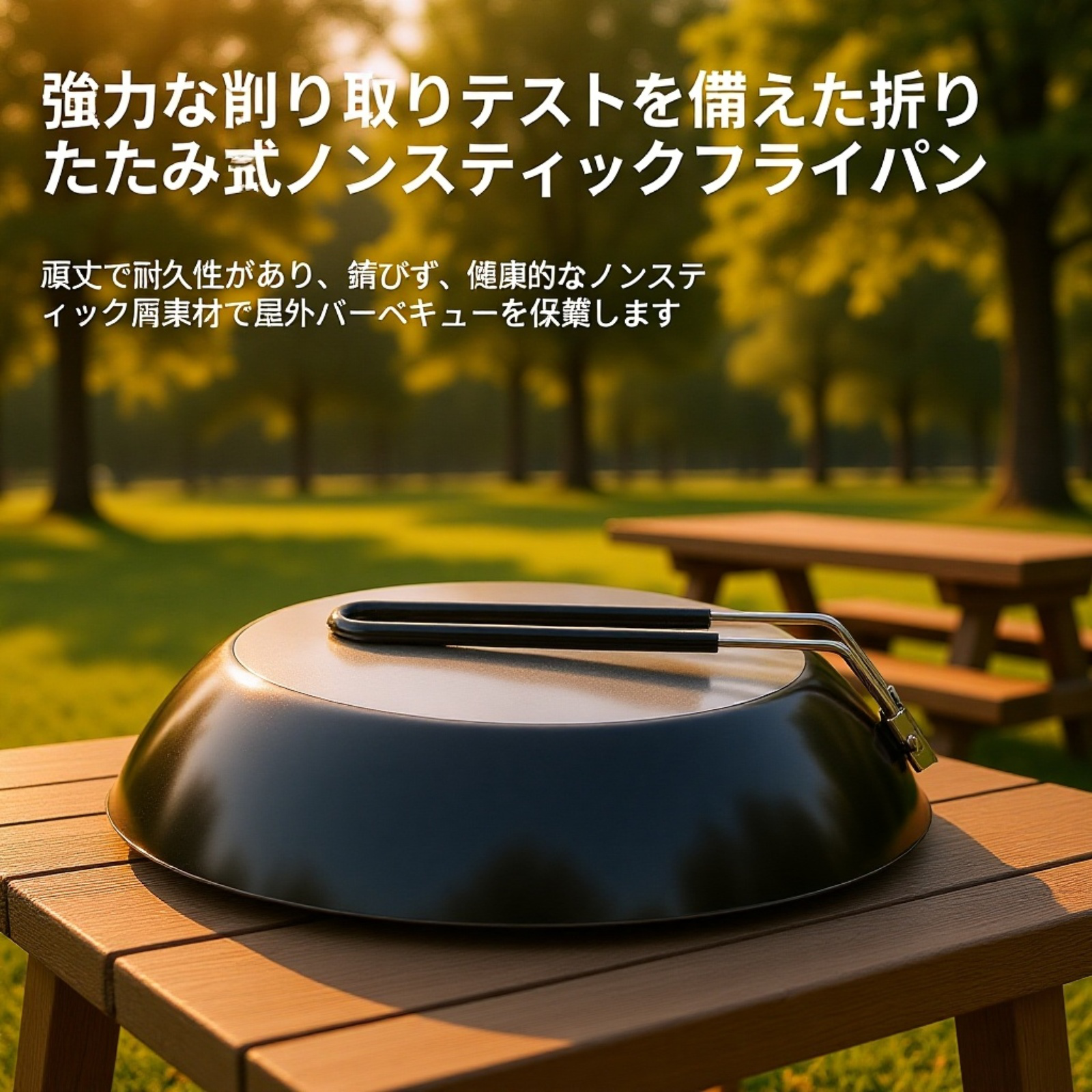 折りたたみ式携帯用ノンスティックフライパン