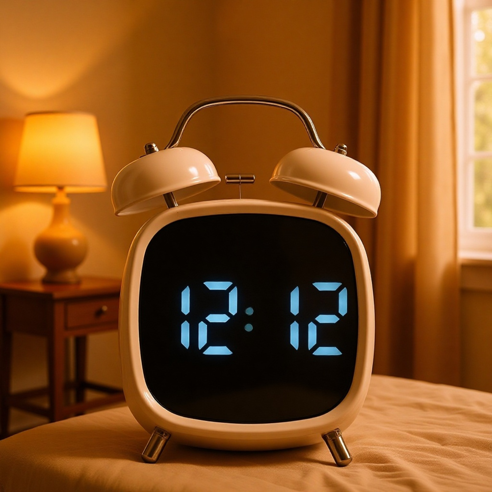 LED多機能目覚まし時計の正面画像