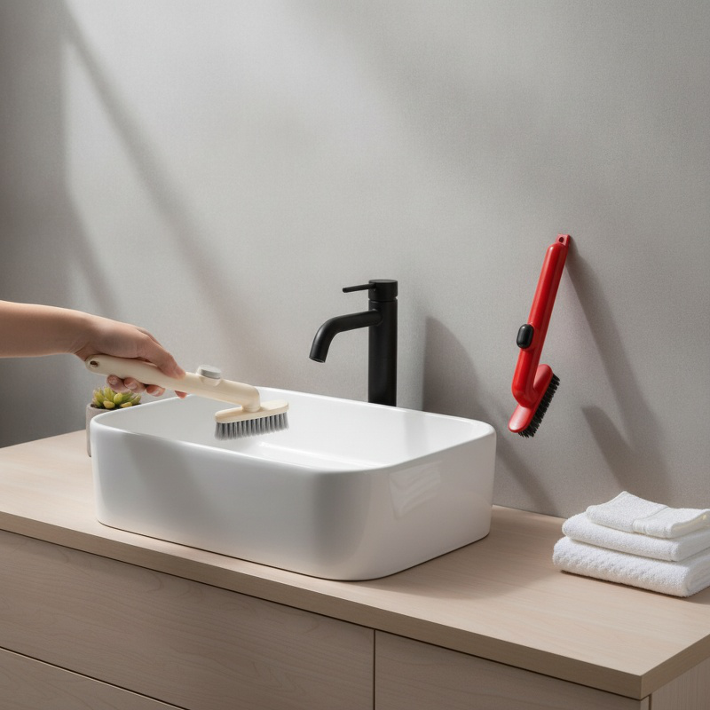 Cepillo de limpieza para rincones de baño multifuncional