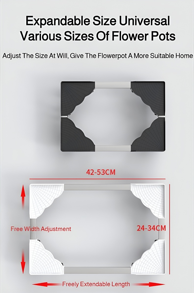 Sturdy metal plant stand with adjustable size feature