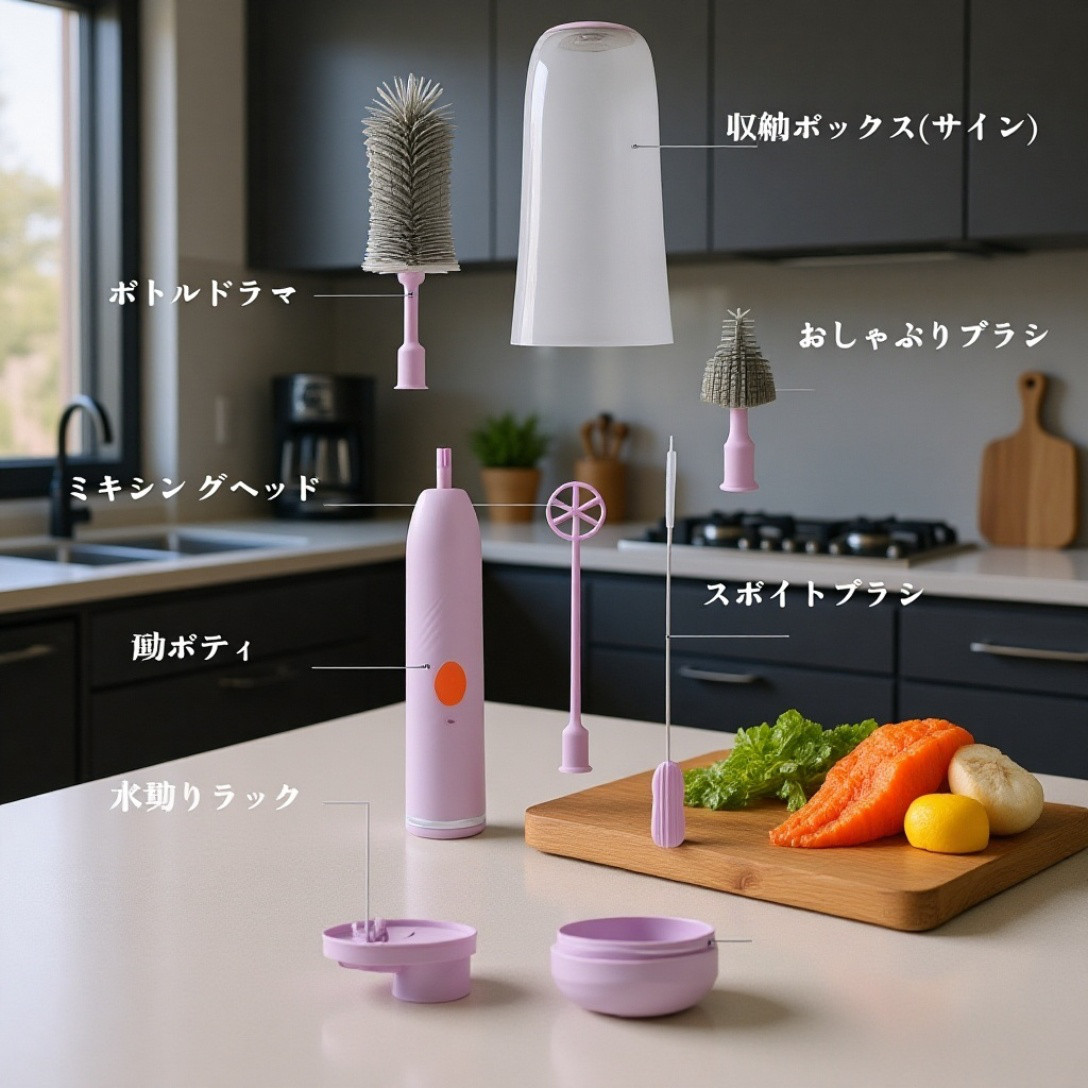 紫外線除菌哺乳瓶・おしゃぶり収納ボックス多機能クリーニングカップセット