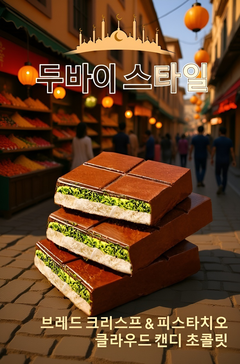 두바이 피스타치오 구름 솜사탕 샌드위치 초콜릿 패키지