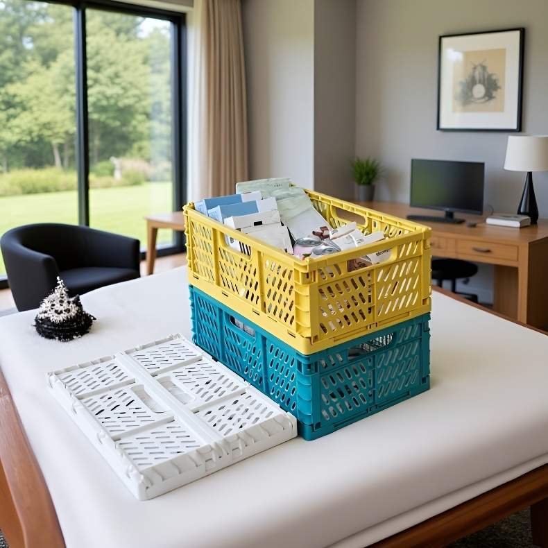 Detalle del material resistente de la caja de almacenamiento de plástico