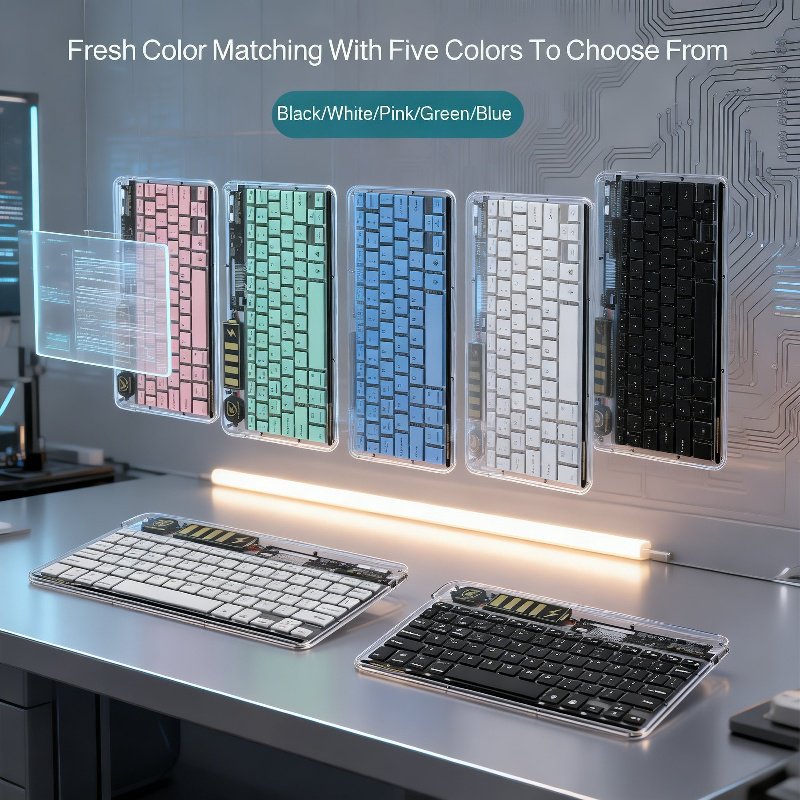 Portable Transparent Ultra-Thin Multi-Mode Seven-Color Backlit Keyboard