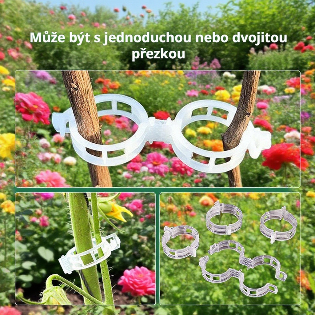 Klipy na upevnění rostlin, úchytky na popínavé rostliny, transplantovací klipy