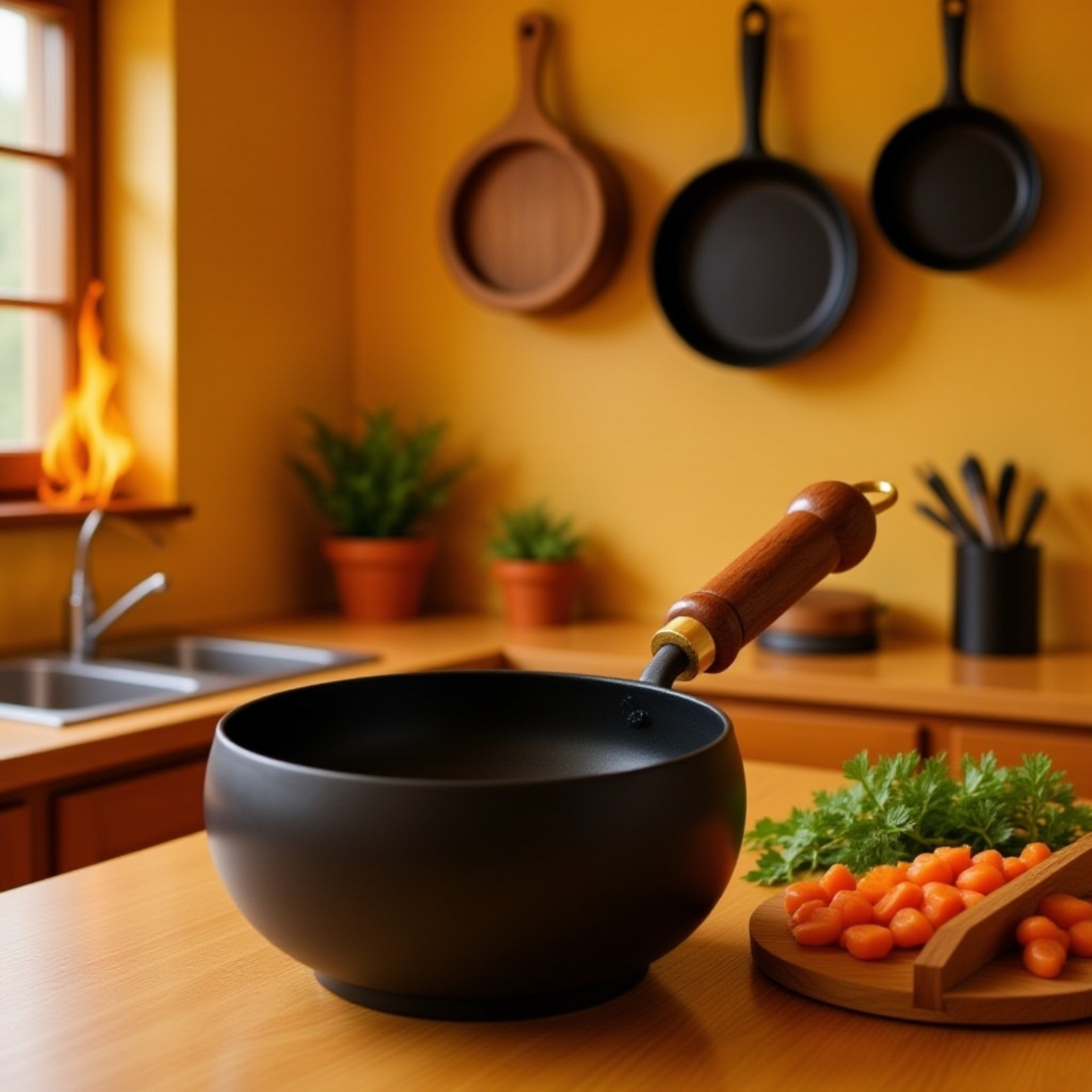 古代の大きな腹鍋張丘ノンスティック鉄鍋小さなフライパン炒めシチュー24CM小さな鉄鍋