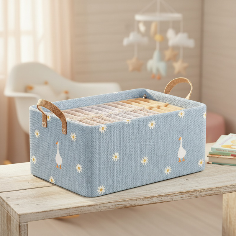 Multi-purpose foldable storage basket for clothes