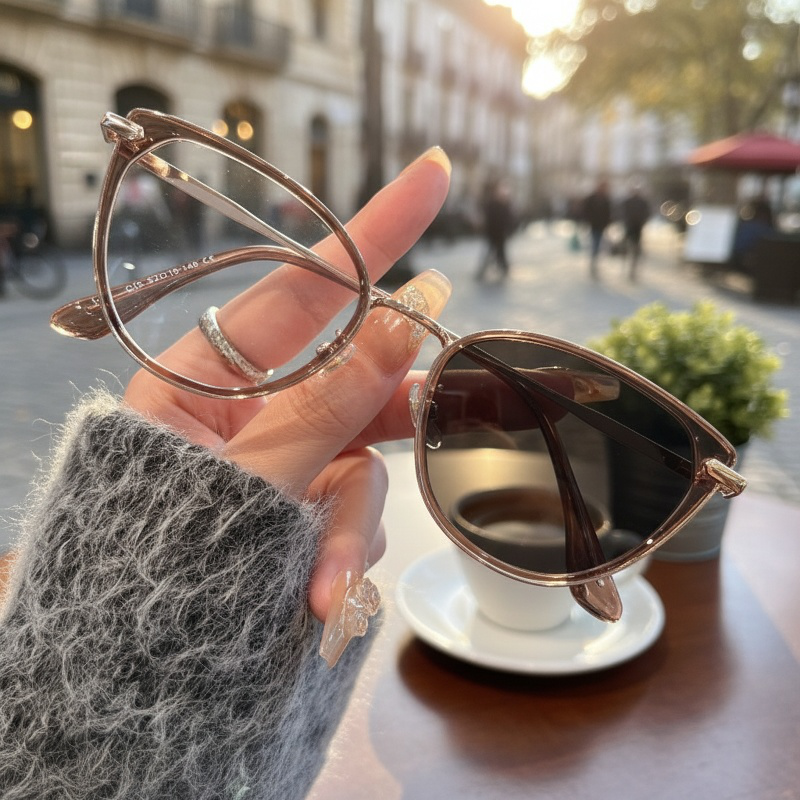 Fashionable transparent cat eye eyeglasses for women